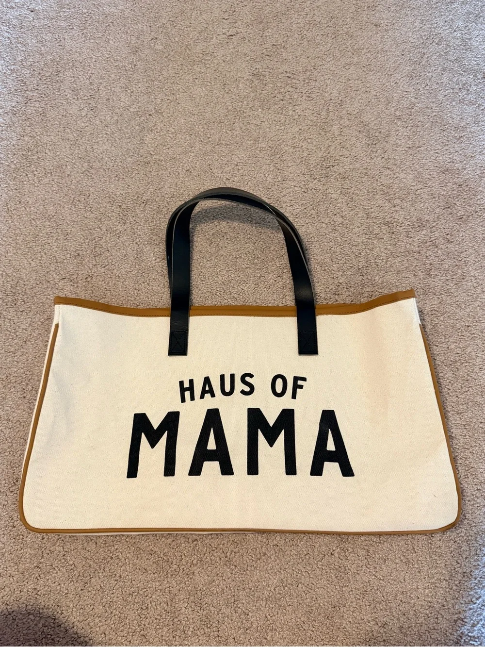 Haus of Mama Canvas Tote Bag Santa Barbara Design Studio Oversized Natural Black